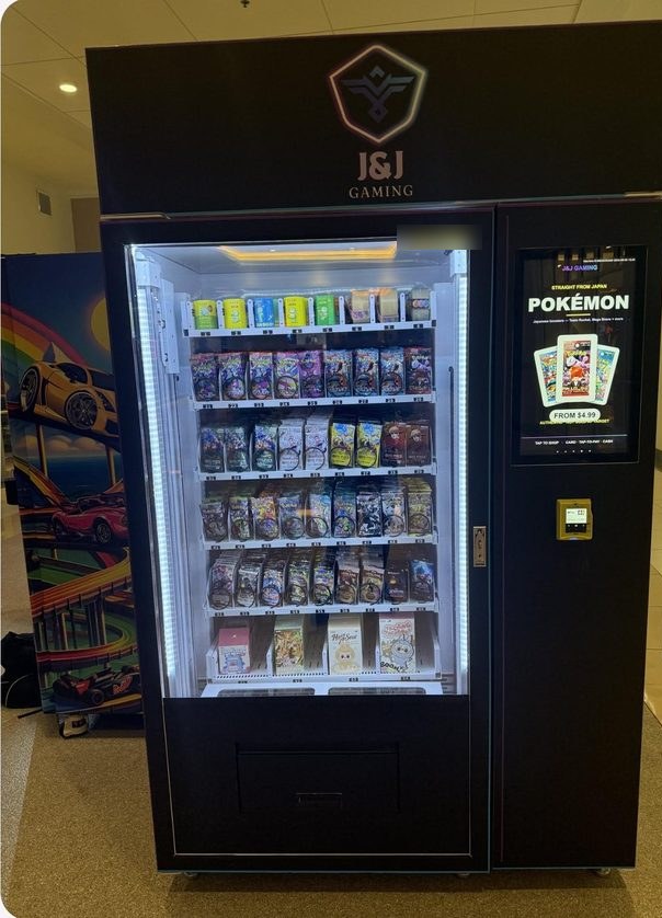 J&J collectibles machine on a shopping center floor
